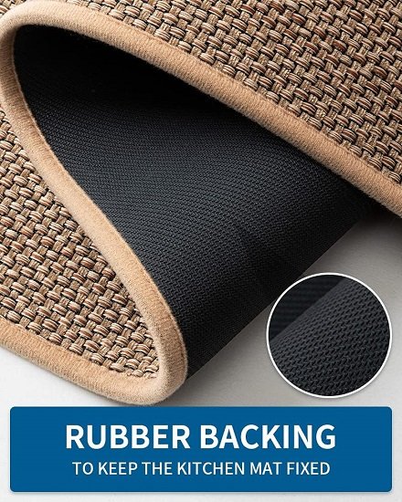 Kitchen Rug Non-Slip Washable, Absorbent Kitchen Rug, Sink Front (Beige, 20" x 47")