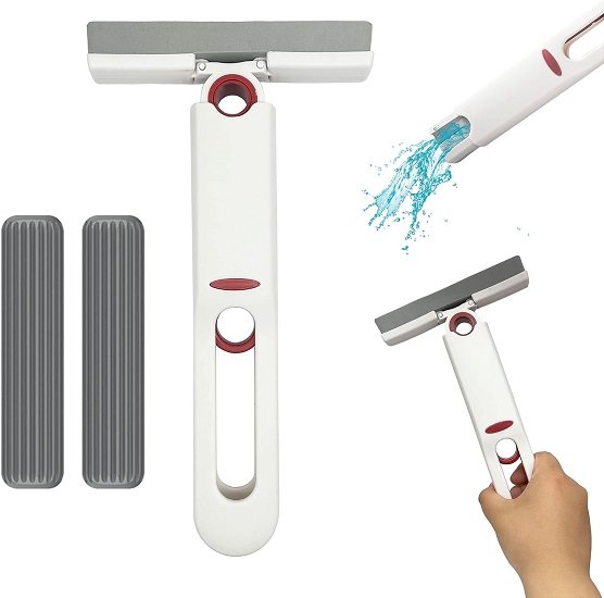 Mini Mop Portable Self-Squeeze Small Mop, Hand Free Automatic Cleaning mop