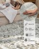 5x7ft - Distressed Vintage Bedroom Dining Room Living Room - Machine Washable TP Backing - Gray